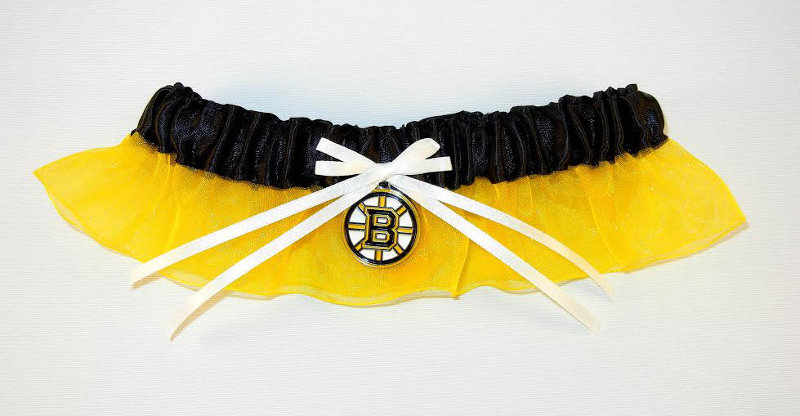 Boston Bruins Inspired  Garter with Licensed NHL Charm